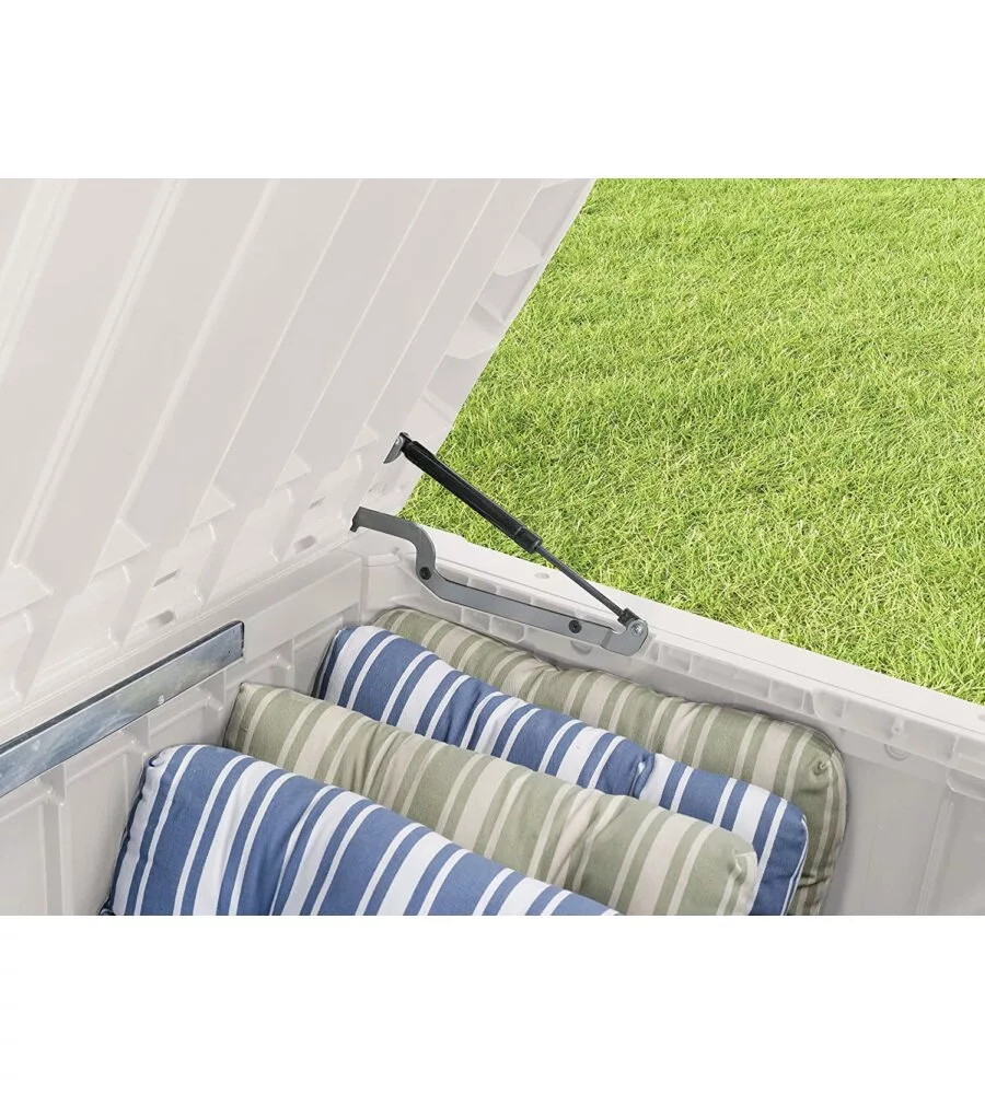 BAULE DA ESTERNO KETER "BRIGHTWOOD POOL BOX" IN RESINA BIANCO 454 LT 145X69,7X60,3 CM